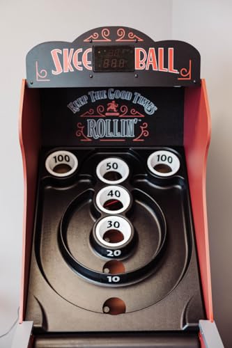 Skee-Ball Deluxe - an Arcade Table Machine Game for Home, Basement, and Recreation Rooms - Nostalgic Classic Family Fun of Roll and Score