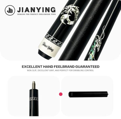 Professional Pool Cue 58" 10.5/12.5mm Tip Maple Shaft 1/2 Joint Ergonomic Grip Billiard Stick for Adults - color: PC23-12.5-set