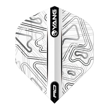 RED DRAGON Yin Yang Double Sided Dart Flights 3 Sets Per Pack (9 Dart Flights in Total) - color: White and Black