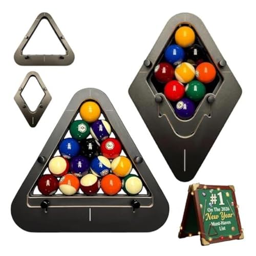 Premium Durable Solid Hardwood Billiard Rack Set, Heavy Duty Triangle & Diamond Racks for 8-Ball & 9-Ball, Tight Gap-Free Fit, Essential Billiards Accessories - color: 2mix
