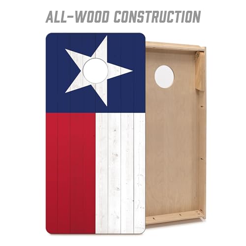 YouTheFan State of Texas 2’ x 4’ Professional Wood Cornhole Game with Bags