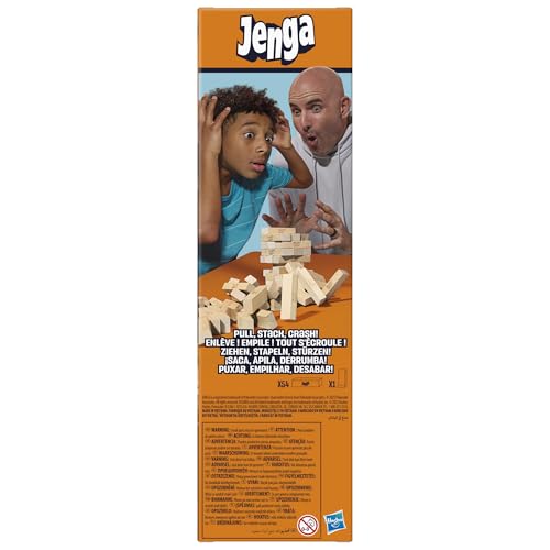 Official Hasbro Games Jenga Game | Digital Die for 6 More Ways to Play | Original Wood Block Game | Stacking Tower | Ages 6+ | 1+ Players | Party Games