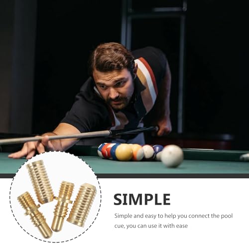 Totority Billiard Cue Joint Screws 2 Sets Heavy Duty Copper Pool Cue Extension Hardware, Professional Snooker Connecting Pins for Repair & Shaft Extension, Replacement Accessories