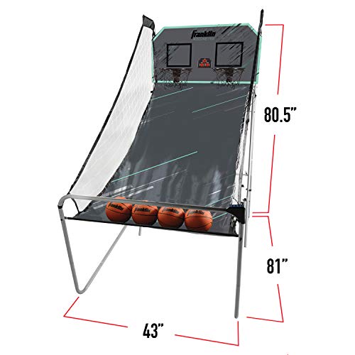 Franklin Sports Indoor Double Basketball Hoop Game - Electronic Scoreboard + 4 Basketballs - 2 Player Shooting Arcade