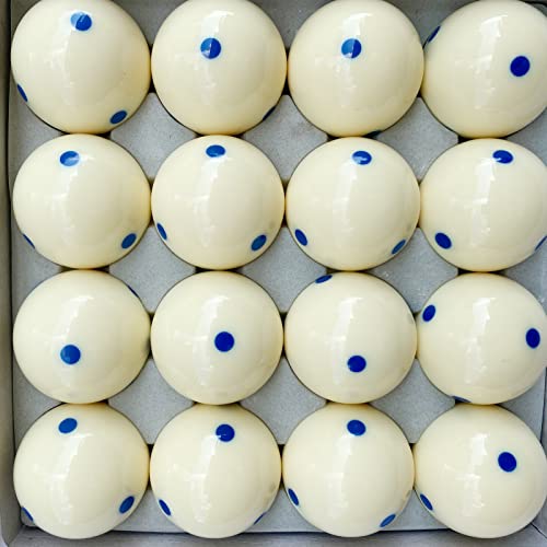 Pool Billiard Cue Ball Training Set, 2-1/4" Regulation Phenolic Resin, 6 Dot Measle & Aim Target Practice Balls, Spin & Accuracy Training Aid for Beginners & Advanced Players - color: Blue 6 Dot Measle Balls