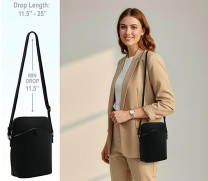 Solene Small Crossbody Bag with Gold Hardware, Mini Shoulder Purse with Adjustable Strap - color: Black