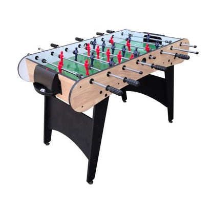 4ft Foosball Table Soccer Game Table Easy to Assemble with Wooden Steel Construction Indoor Sports Fun for Adults & Teens in Home&Apartments&Game Rooms - color: Wood