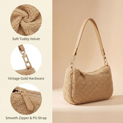 VODIU Clutch Tote Handbags with 2 Removable Straps and Zipper Closure Crossbody Bags Shoulder Purse Handbag for Women - color: Yg-khaki