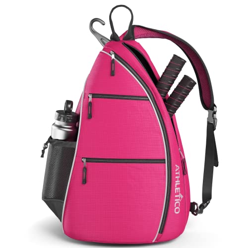 Athletico Sling Bag - Crossbody Backpack for Pickleball, Tennis, Racketball, and Travel for Men and Women - color: Pink