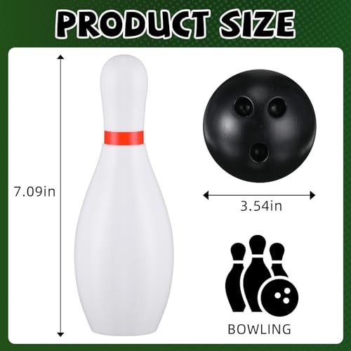 RoundFunny 2 Pack 7.1 Inch Bowling Set, Indoor Outdoor Portable Lawn Game Include 20 Bowling Pins and 4 Plastic Ball for Boys Girls Educational Birthday Gift Party School Toy
