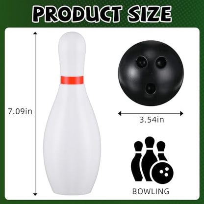 RoundFunny 2 Pack 7.1 Inch Bowling Set, Indoor Outdoor Portable Lawn Game Include 20 Bowling Pins and 4 Plastic Ball for Boys Girls Educational Birthday Gift Party School Toy