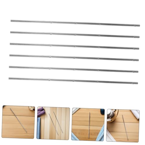 TOYANDONA 6pcs Iron Foosball Table Rods Replacement with Safety Caps Soccer Table Poles for Easy Installation Compatible with Adult and Foosball Machines for Worn Rod Repair