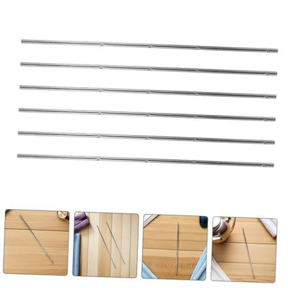 TOYANDONA 6pcs Iron Foosball Table Rods Replacement with Safety Caps Soccer Table Poles for Easy Installation Compatible with Adult and Foosball Machines for Worn Rod Repair