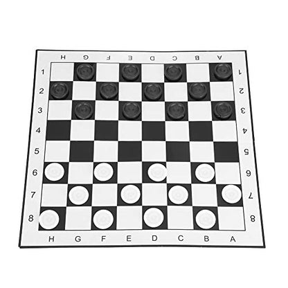 Pongnas Checkers Set International Checkers Game Folding Board with Exquisite Chess Pieces for All Ages Indoor Outdoor Travel