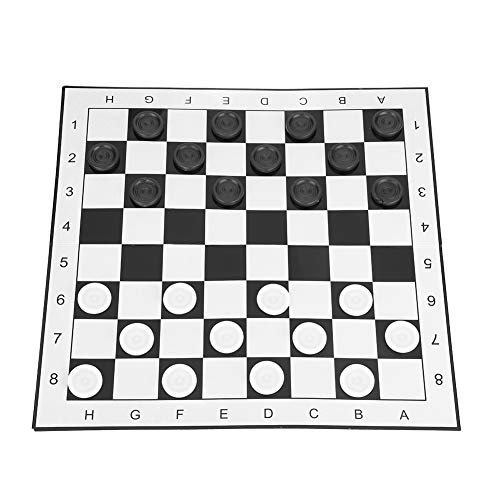 Pongnas Checkers Set International Checkers Game Folding Board with Exquisite Chess Pieces for All Ages Indoor Outdoor Travel
