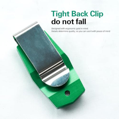 KONLLEN Magnetic Pool Chalk Holder Aluminum Alloy Belt Clip | Portable design, durable metal construction, quick access,metal cue chalk case for pool, snooker and carom - color: Green