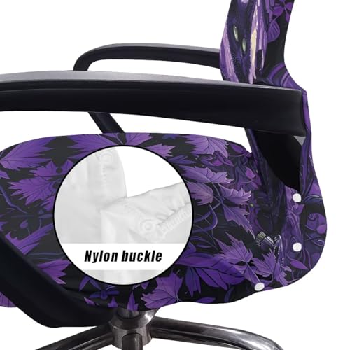 Cat Office Chair Covers, Computer Universal Protective Stretchable Chair Seat Covers Desk Armrest Covers Slipcovers Pads Office Cushion Backrest for Rotating - color: Cat, size: Small
