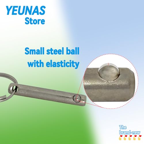 1/4" Diameter Quick Release Pin, Total Length 2", Effective Length 1.37", Stronger with Reinforced Pull Tab (4 Pack)
