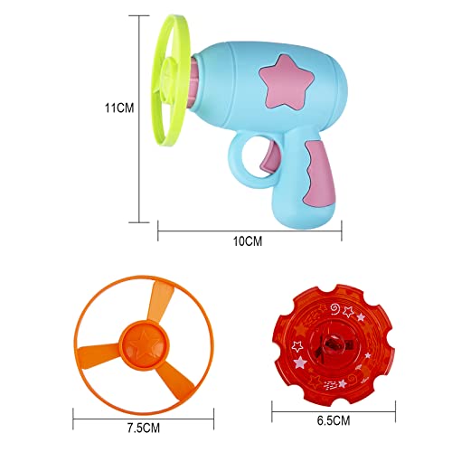 Berry President Flying Saucer Toy, Flying Disc Launch Playset with Rotating Flash Light, Indoor Outdoor Twist Shoot Toy for Kids Aged 3 Years Old & Up (SkyBlue) - color: Skyblue