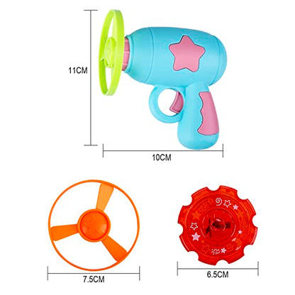 Berry President Flying Saucer Toy, Flying Disc Launch Playset with Rotating Flash Light, Indoor Outdoor Twist Shoot Toy for Kids Aged 3 Years Old & Up (SkyBlue) - color: Skyblue