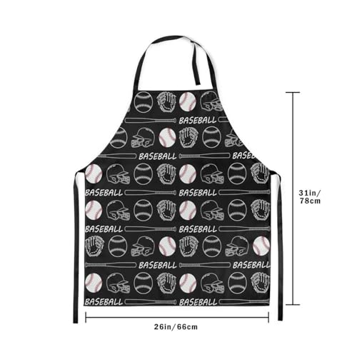 Castle Fairy Cartoon Baseball Kitchen Apron,Bow Knots Waterproof Apron - color: Black White02