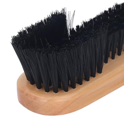 Wooden Billiards Pool Table Brush Set - Wood Handle Rail & Felt Cleaner with Soft Nylon Burshes for Home, Bar & Game Rooms - color: Wood