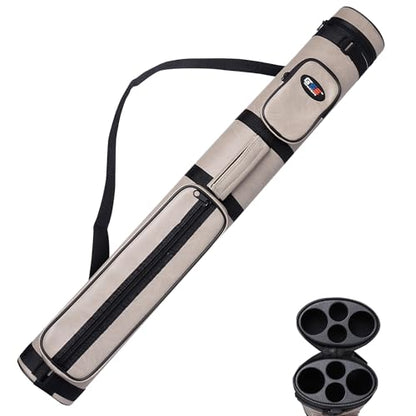 GSE Games & Sports Expert 2x2 Deluxe Hard Billiard Pool Cue Stick Carrying Case, Billiard Cue Case, Billiards Accessories (Several Colors Available) - color: Oval - Dark Grey