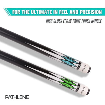 Pool Cue Stick - 58 inch Canadian Maple Billiard Pool Stick - color: Set of 2 (BG), size: 20oz