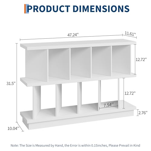 GAOMON 8 Cube Low Bookshelf Bookcase - Wooden TV Stand Cabinets with Removable Back Panels, Modern Home Display Storage Rack for Living Room, Bedroom, Entrance - White - color: White