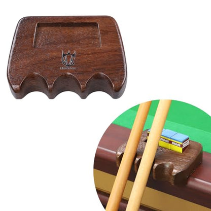 CROWN ME Weighted wooden 3-Cue pool cue stick holder, billiard cue stick holder, chalk holder - style: 3 Holes