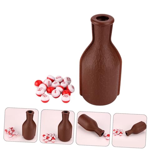Toyvian 2pcs Billiard Dice Shaker Bottle Set – Plastic Billiard Ball Props for Pool Games – Portable Party Dice Props for and Snooker Entertainment