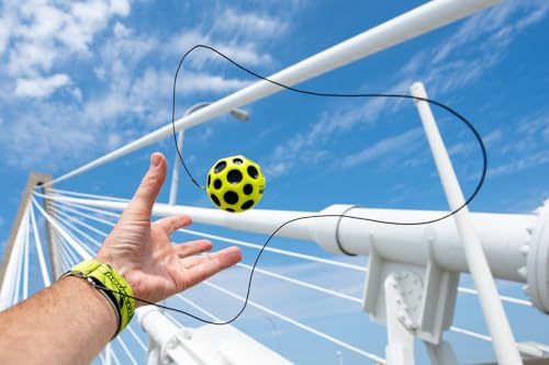 Waboba Bounceback Returning Yellow Moon Ball Hyper Bouncy Balls, Extreme Bounce and Fun, Super High Bouncing Ball for Active Play and Outdoor Games - style: Yellow