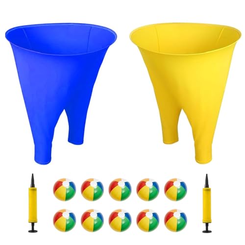 Granny Pants Yard Game, Outdoor Games for Adults, with 10 Inflatable Balls & 2 Air Pumps (Random Colors),The Ultimate Family Reunion Backyard Party Games (Pants: Blue & Yellow)