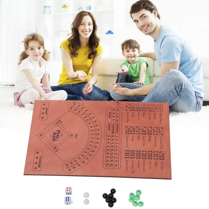 TOPINCN Baseball Dice Board Game, Premium Solid Wood Table Game with Dice and Marbles Fun Baseball Battle for Kids Adults Family Party Gatherings