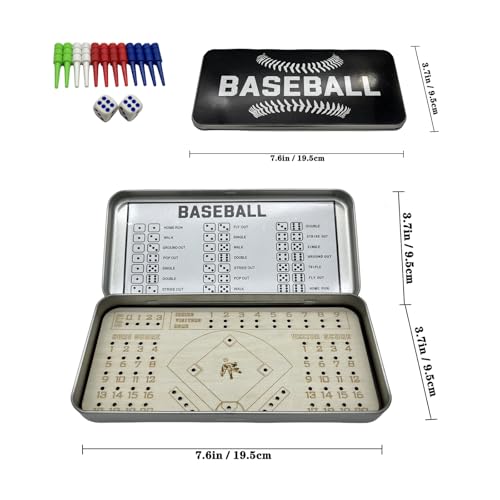 Tabletop Baseball Board Games, Knuckle Dice Travel Game for Adults, Fun Party and Family Night Table Games (Baseball) - color: Baseball