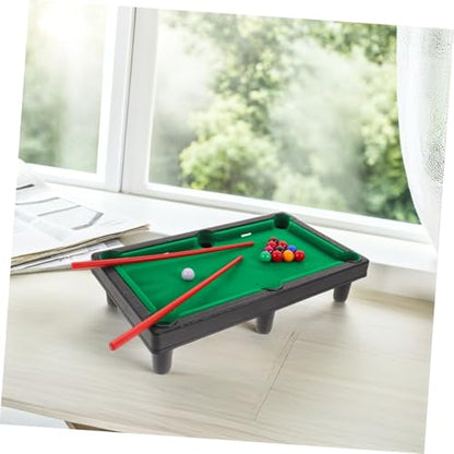 VICASKY Miniature Pool Table Portable Desktop Mini Billiard Game for Family Fun Hand Eye Coordination Fine Motor Skills Development Includes Balls Cues and Table Accessories