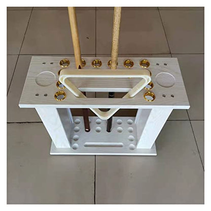 Pool Stick Holder, Pool Cue Rack, Freestanding Pool Table Cue Organizer with Ball Storage and Tripod Slot