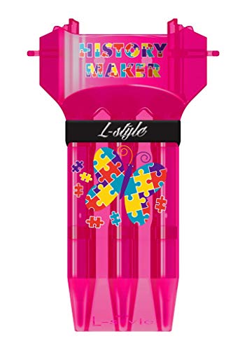L-style Dart Case: Krystal One Hard Shell Dart Set Holder for Soft Tip and Steel Tip - color: Fallon Pink