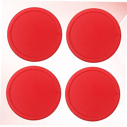 75mm Air Hockey Pucks Set of 4 Red Table Hockey Paddles Sturdy Replacement Accessories for Boys and Girls and Adults for Game Tables
