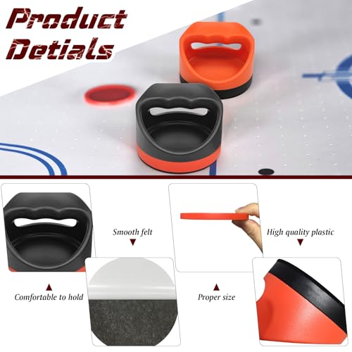 Air Hockey Pushers Air Hockey Pucks &Paddles,Goal Handles Paddles Replacement Accessories for Game Tables Include 2 Pushers, 4 Red &4 Blue Pucks