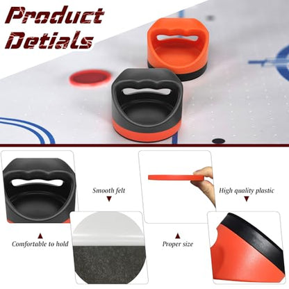 Air Hockey Pushers Air Hockey Pucks &Paddles,Goal Handles Paddles Replacement Accessories for Game Tables Include 2 Pushers, 4 Red &4 Blue Pucks