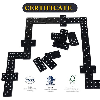Offelec Dominos Set for Adults – 140pcs Dominoes Set - Classic Board Games, Double 6 Dominoes Family Games for Adults - Double Six Standard Dominos Set 5 * 28 Tiles, Travel-Friendly Domino Set - color: 5 Packs Double 6 Domino