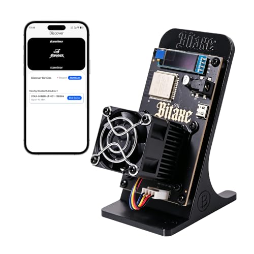 New Smart app Bitaxe Gamma 601 Remote Control, scheduled Power on/Off, Hash Rate Monitoring Mining Pool Configuration, 1.2TH/s ASIC BM1370 Chip Solo Lottery BTC Miner for Home Mining Black - color: Black-APP