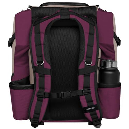 Axiom Discs Voyager Series Backpack Disc Golf Bag (Choose Your Color and Size) - color: Dune/Purple, style: Voyager