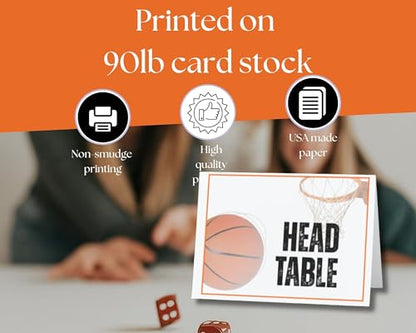 Basketball Bunco Game Set – Sports Theme with Scorecards, Tally Sheets, Table Cards & Ghost Player – Fun Dice Game Kit for Adults, Christmas Parties & Girls Night