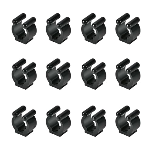 Pool Cue Holder Clamps(Include Screws), Billiards Snooker Cue Locating Clip Holder Regular Fishing Rod Storage Clips Black for Pool Cue Racks Include Screws (Medium) - size: Medium