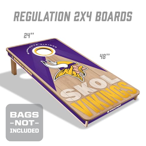 YouTheFan NFL 2' x 4' Slogan Series Professional Wood Cornhole Game - color: Minnesota Vikings