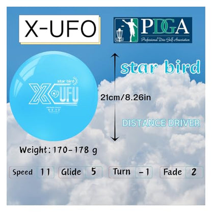 X-UFO Disc Golf Set - Disc Golf Starter Set 5 Pieces, with Putter, Driver, Mid-Range Discs, Mini Discs,Disc Golf Discs Set 170-178 Grams,PDGA Certified Golf Disc (Set 1) - color: Set 1