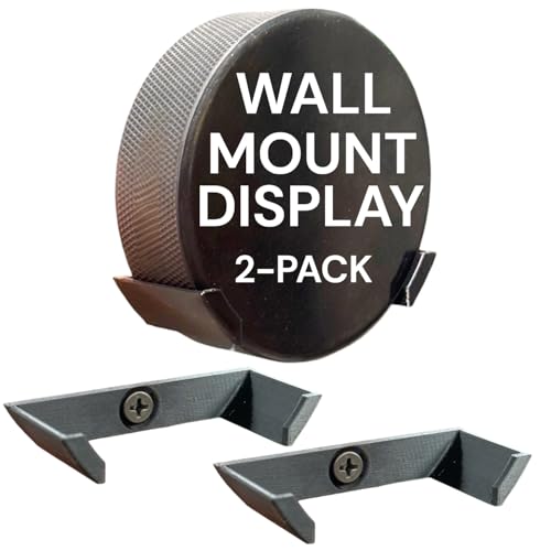 Hockey Puck Wall Mount Display (2 Pack) | Wall Rack Holder Brackets for Collectible Pucks & Game Winning Pucks | Ice Hockey Decor & Storage | Made in The USA