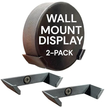 Hockey Puck Wall Mount Display (2 Pack) | Wall Rack Holder Brackets for Collectible Pucks & Game Winning Pucks | Ice Hockey Decor & Storage | Made in The USA